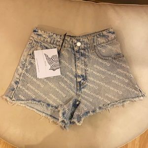 Alexander Wang High waist denim logo shorts nwt